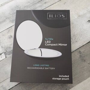 NWT - Ilios Compact Lighted Mirror - 1x and 10x magnification - 5" viewing size